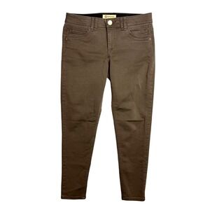 Democracy Ab Technology Brown Twill Skinny Ankle Pants Size 10 Brown